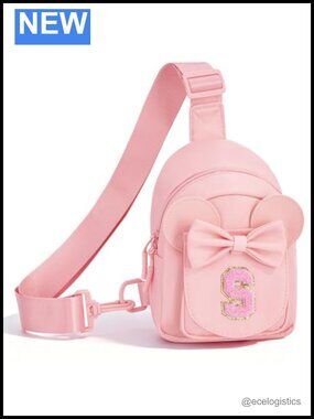 Personalized Crossbody Bag with Bow, Monogram Fanny Pack for Girls